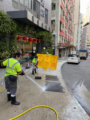 青衣的鄉村內進行清洗街道5