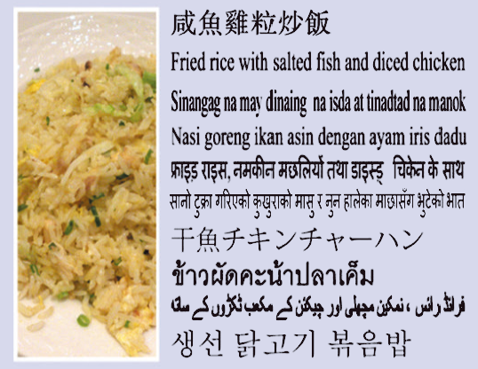 Fried rice with salted fish and diced chicken