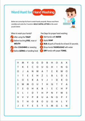 Word Hunt for Hand Washing