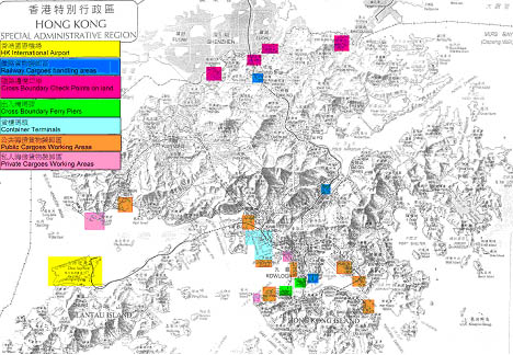 监察计划所复盖的港口地区位置图